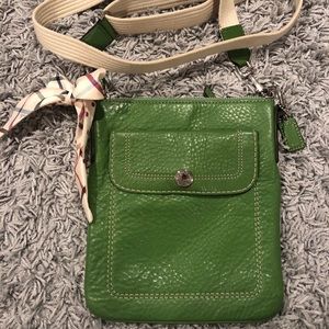 Green Leather Coach Cross Body Bag